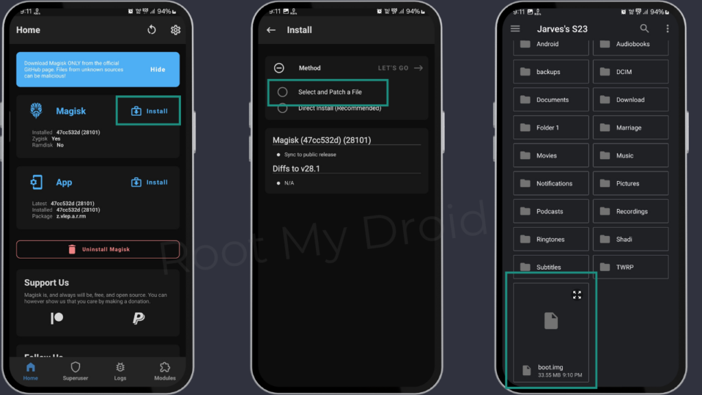 How to create magisk pacthed boot.img (rootmydrioid.com